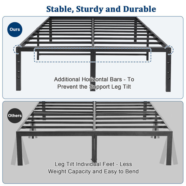 The Twillery Co.® Precita 18'' Metal Bed Frame with Protection Pads